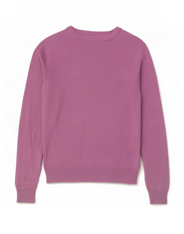 Suéter feminino Zara com decote em V Reino Unido 10 algodão roxo pequeno