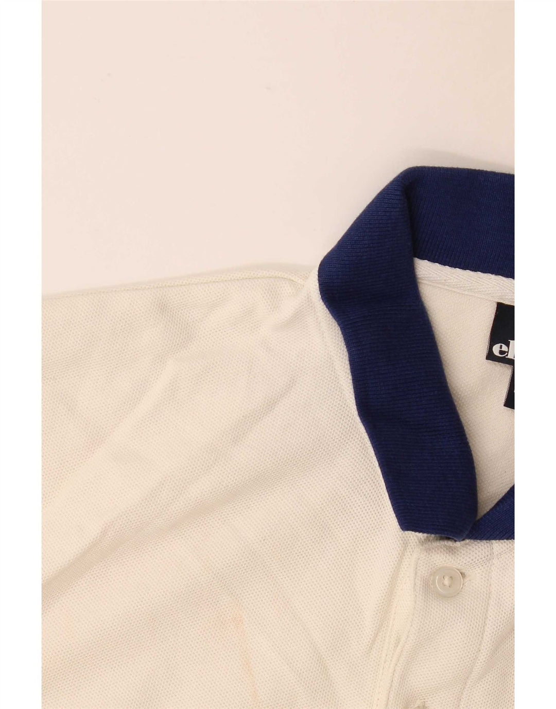 Camisa polo masculina Ellesse pequena de algodão off white