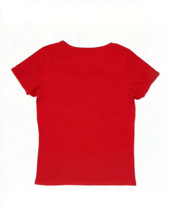 Camiseta feminina Conte of Florence Top UK 12 algodão vermelho médio