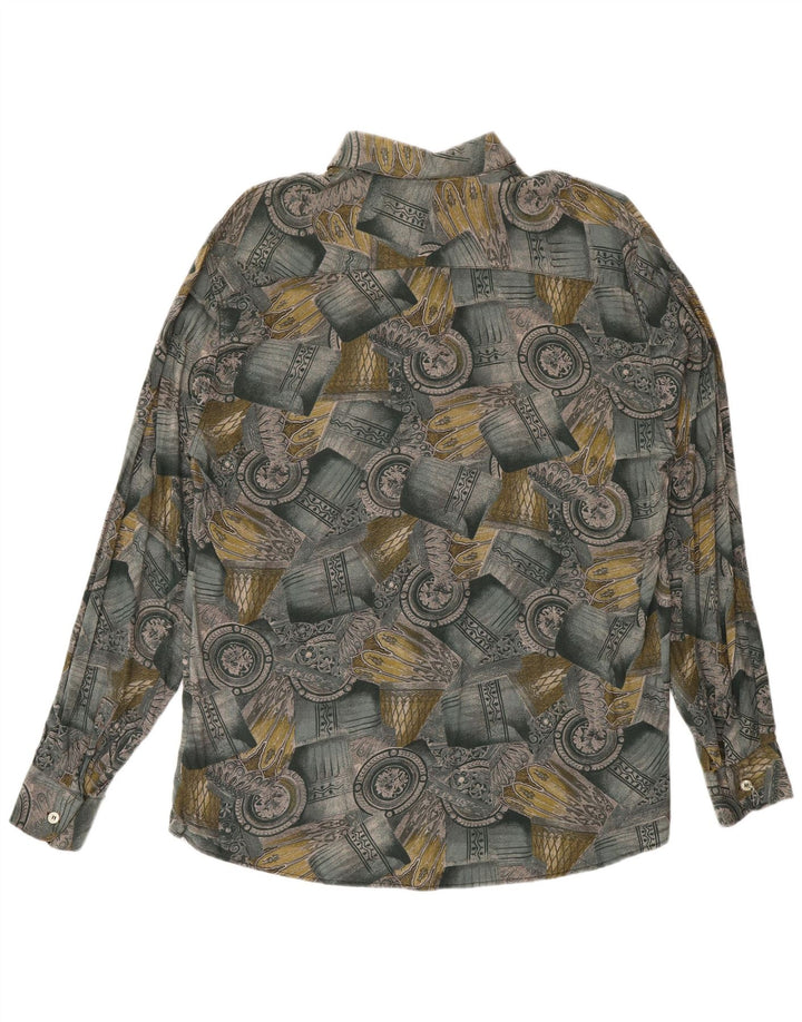 Camisa masculina vintage patchwork verde médio