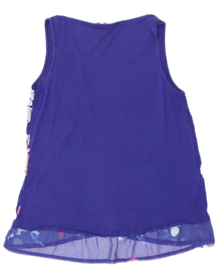Blusa feminina sem mangas Desigual Top UK 12 Azul Médio Floral