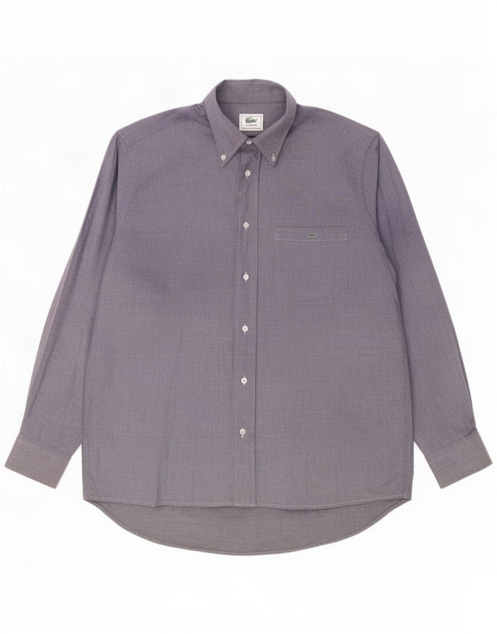 Camisa masculina Lacoste tamanho 39 algodão azul médio