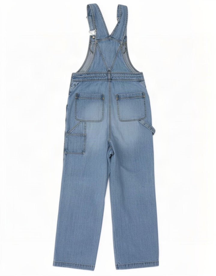 Macacão feminino vintage cargo jeans reto médio W36 L32 algodão azul