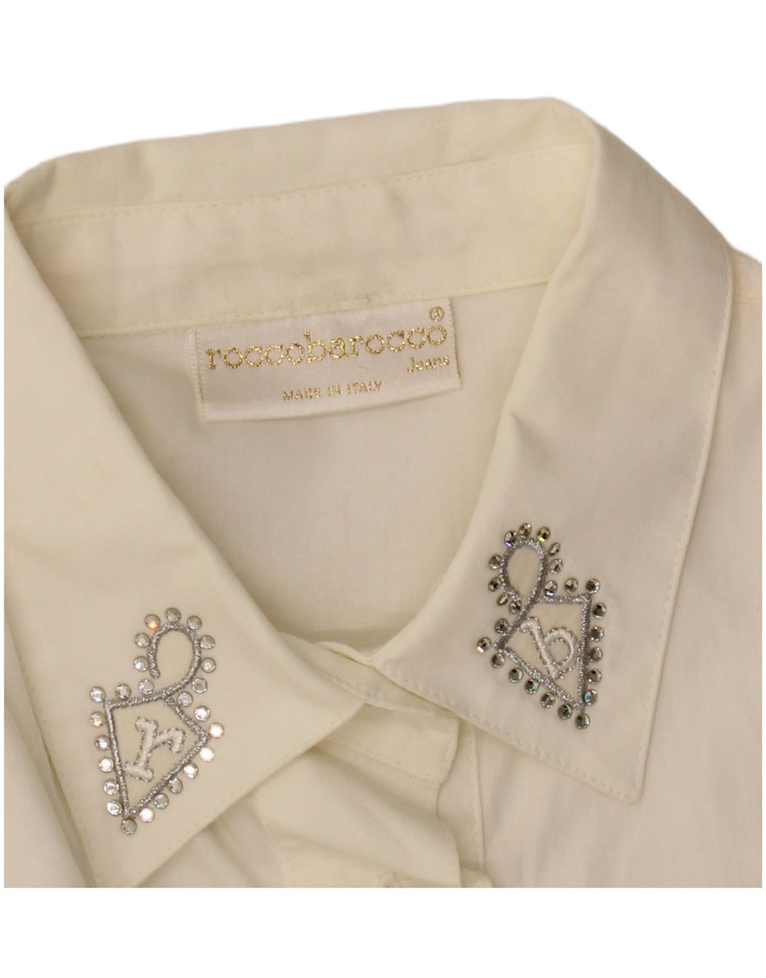 Camisa feminina ROCCOBAROCCO UK 12 médio branco