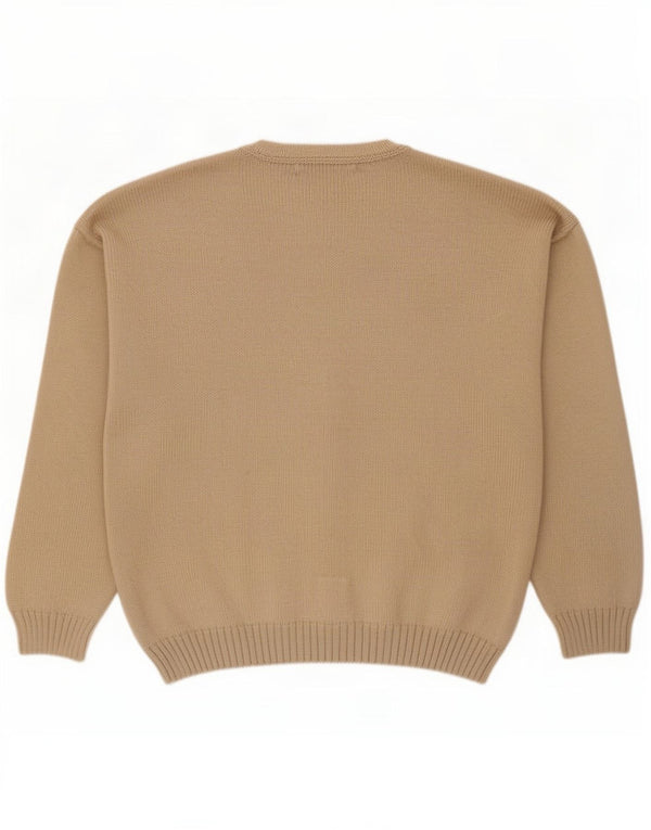 Suéter Cardigan Masculino Vintage XL Algodão Bege