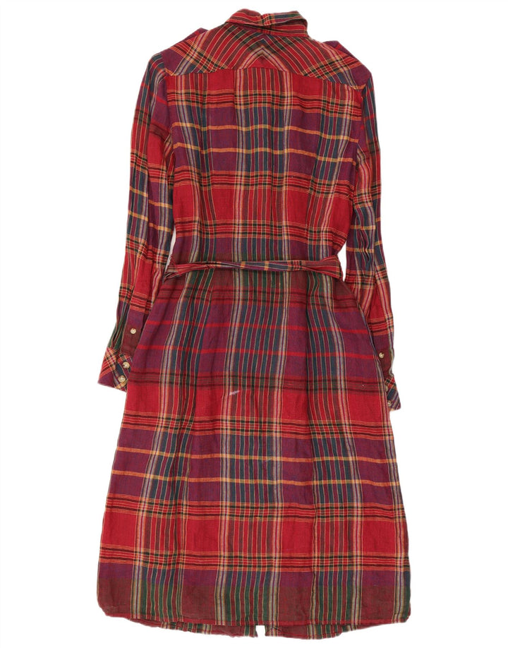 Vestido camisa militar feminino RALPH LAUREN EUA 4 pequeno linho xadrez vermelho