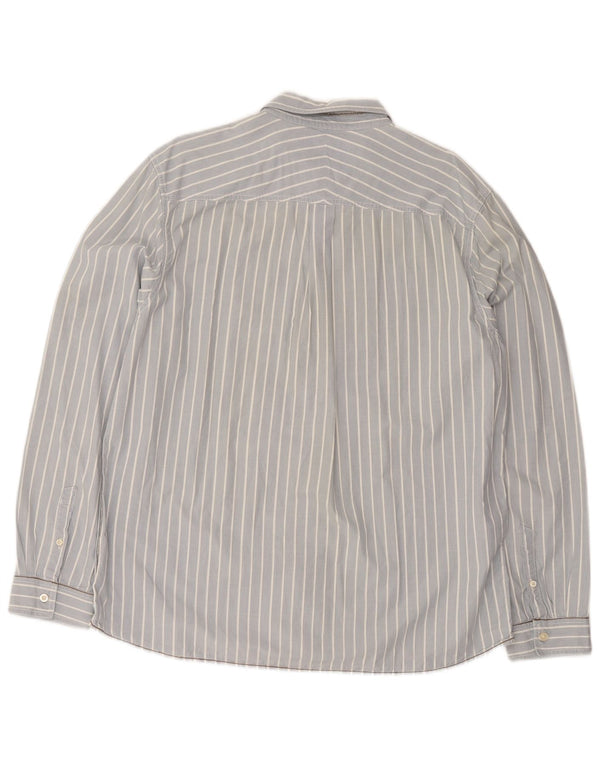 White Stuff Camisa masculina clássica de ajuste 2XL algodão listrado azul