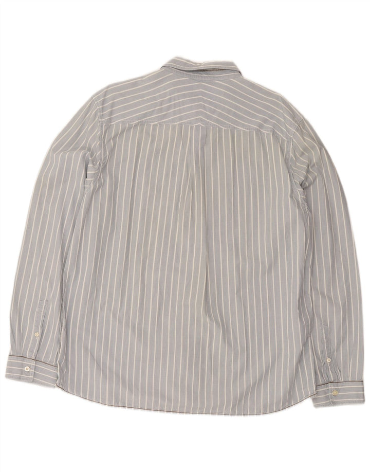 White Stuff Camisa masculina clássica de ajuste 2XL algodão listrado azul