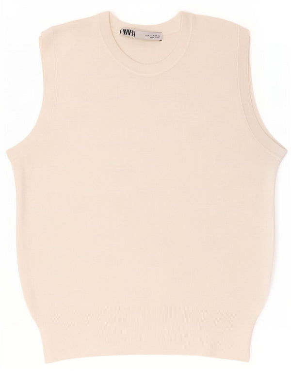 Zara Womens Vest Tank Top UK 12 Médio Branco Viscose
