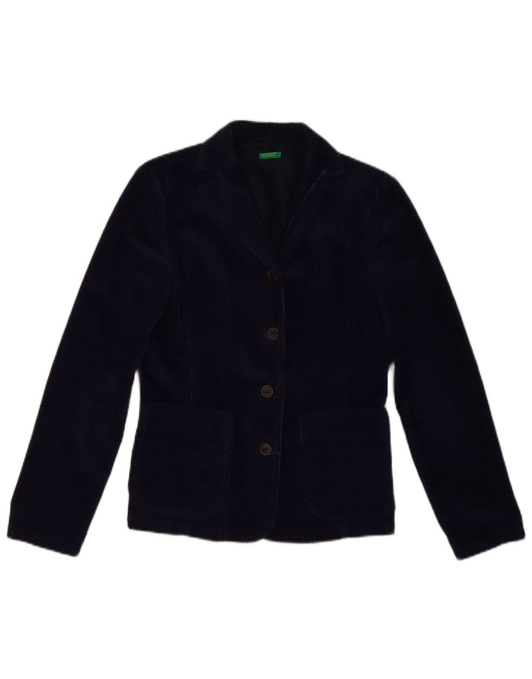 Jaqueta blazer feminina de veludo com 3 botões Benetton IT 42 médio azul marinho