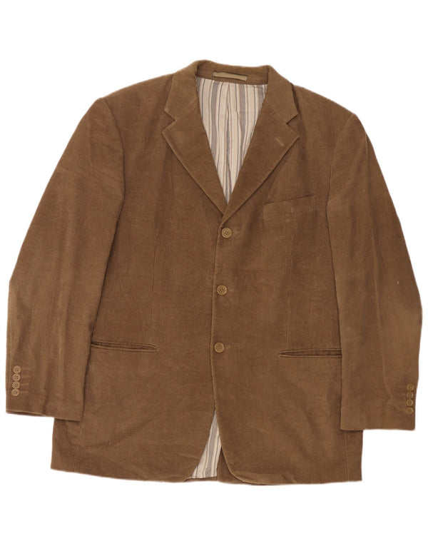 Jaqueta blazer masculina de veludo com 3 botões Marks & Spencer Reino Unido 42 grande marrom