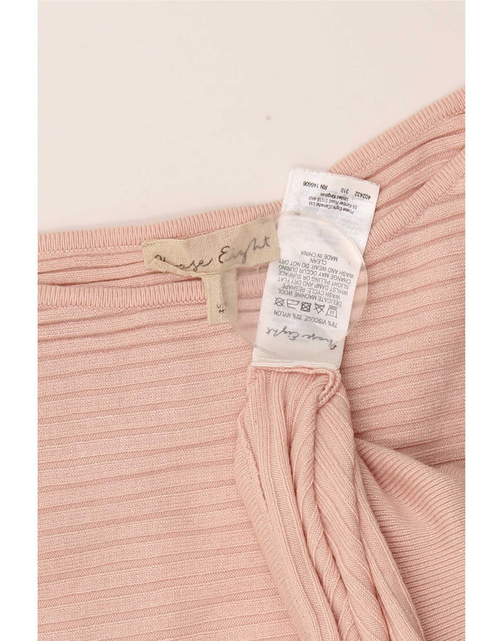 Suéter feminino Phase Eight com gola canoa e viscose rosa médio UK 14