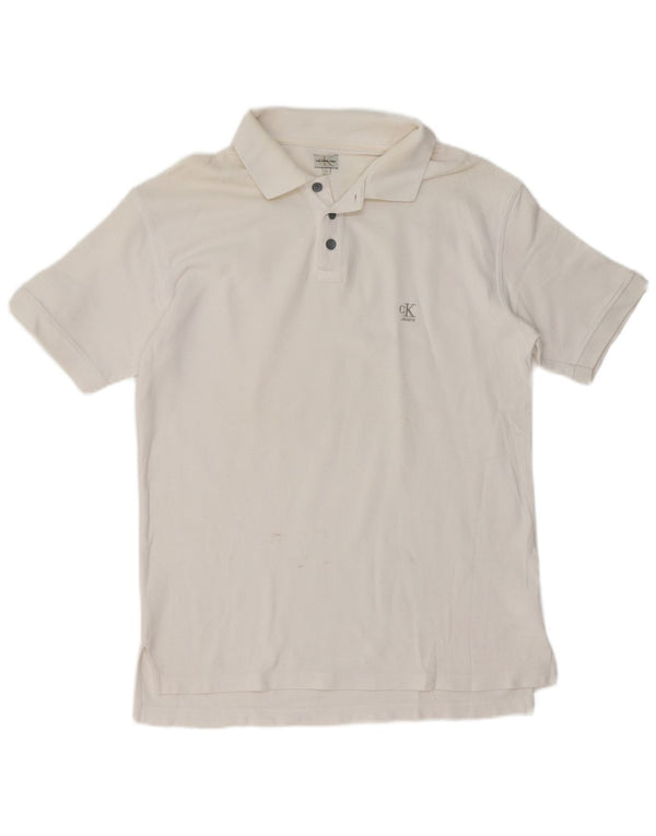 Camisa polo masculina Calvin Klein Jeans grande algodão branco
