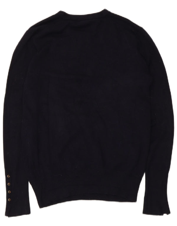 Zara Suéter feminino com gola redonda, Reino Unido 18 XL Azul marinho