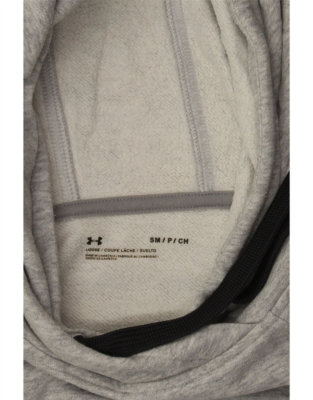 Under Armour feminino oversized moletom com capuz UK 10 pequeno cinza manchado