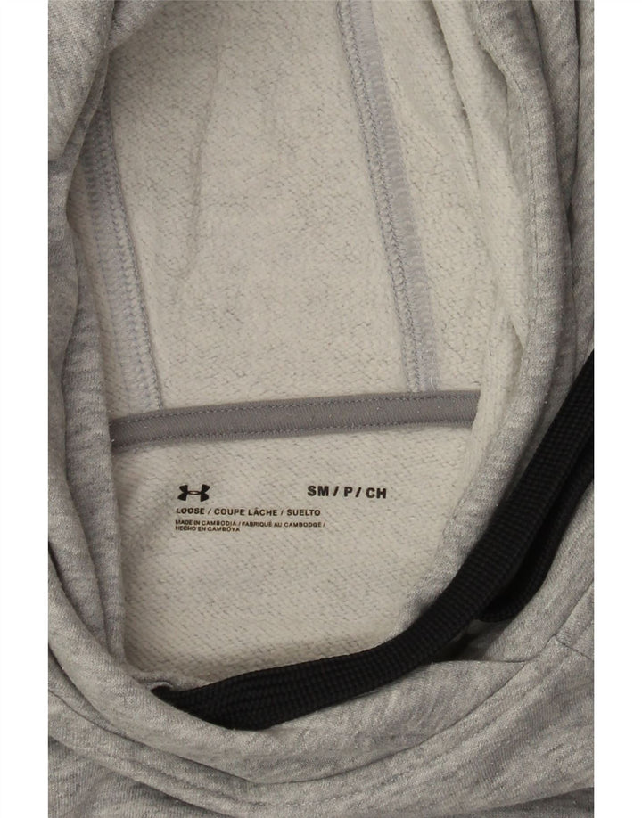 Under Armour feminino oversized moletom com capuz UK 10 pequeno cinza manchado