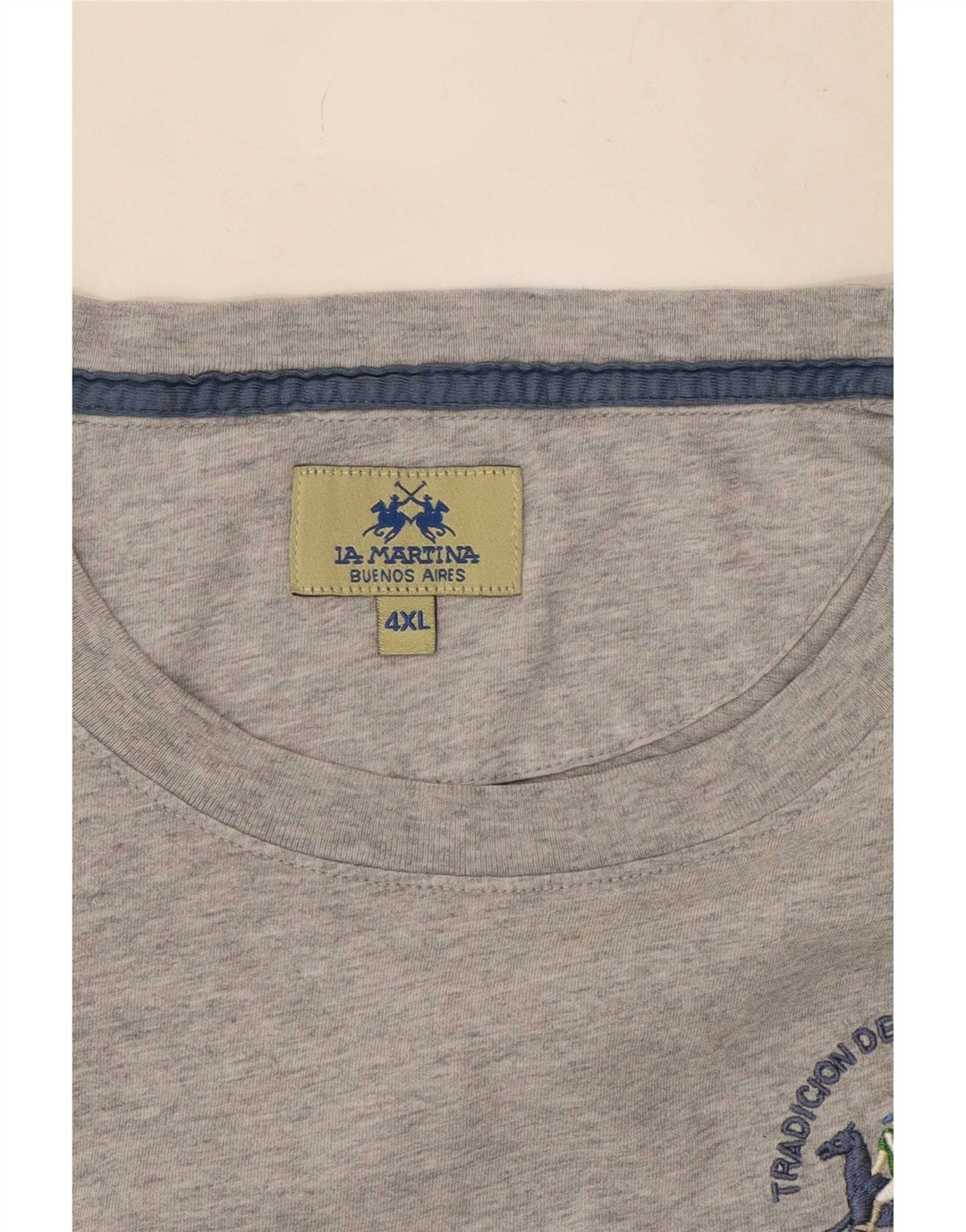 Camiseta masculina La Martina Top 4XL cinza manchado
