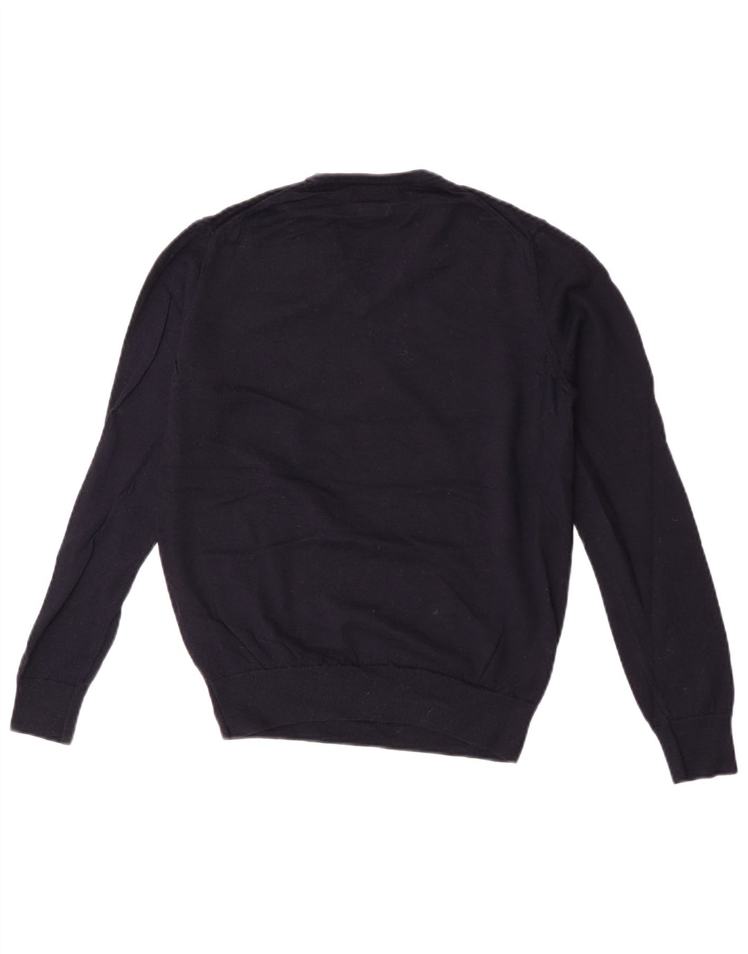 Zara Suéter masculino com gola V e lã azul marinho médio