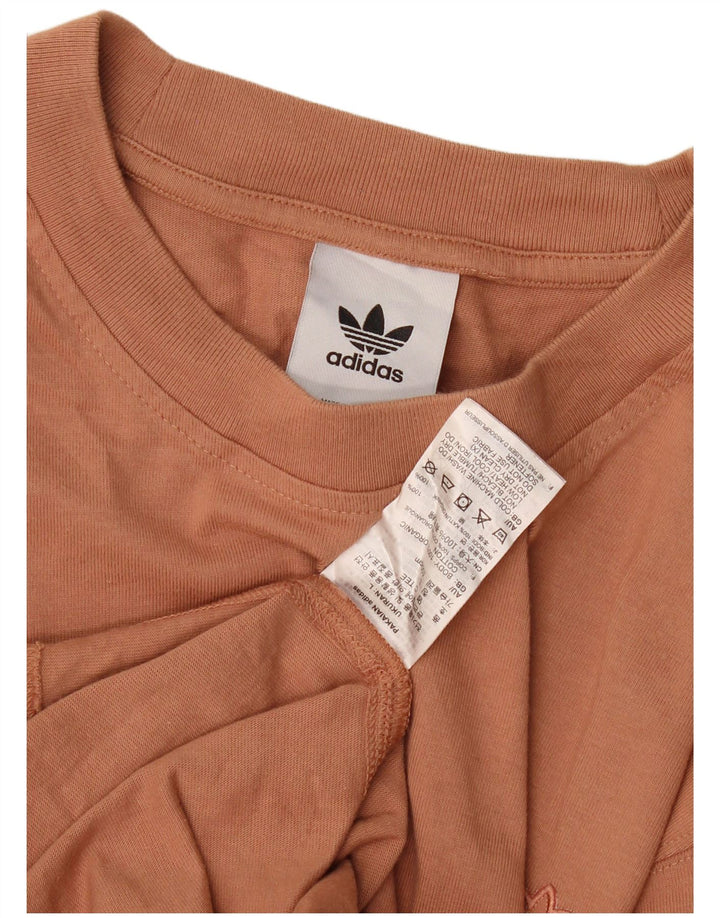 Adidas Mens Camiseta Top Médio Algodão Marrom