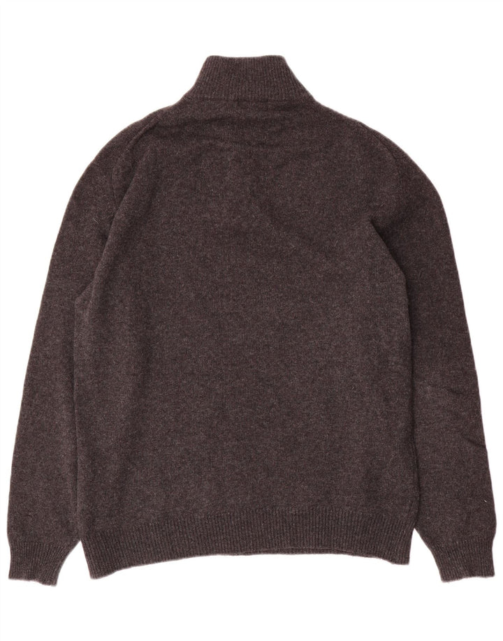 Suéter masculino Fila com gola zip e lã cinza médio