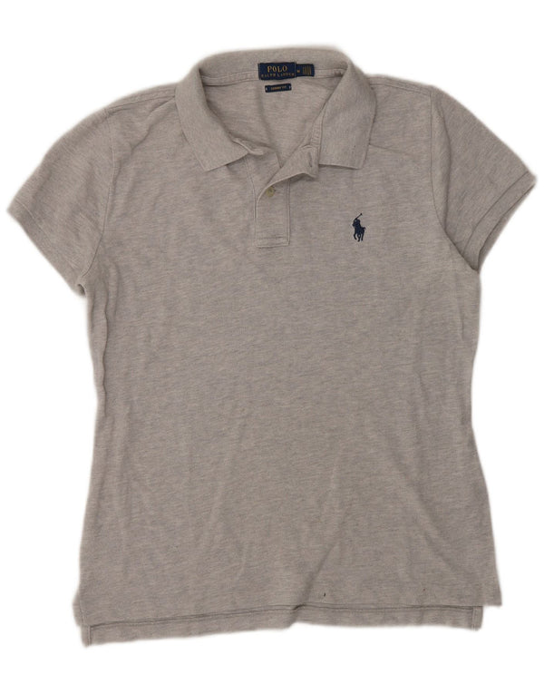 Polo Ralph Lauren Camisa masculina skinny algodão manchado cinza médio