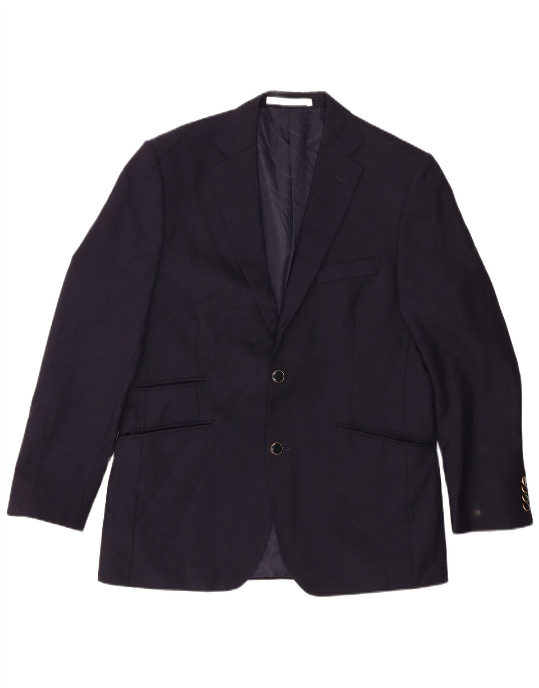 Jaqueta blazer masculina de 2 botões Marks & Spencer Reino Unido 40 lã azul marinho médio