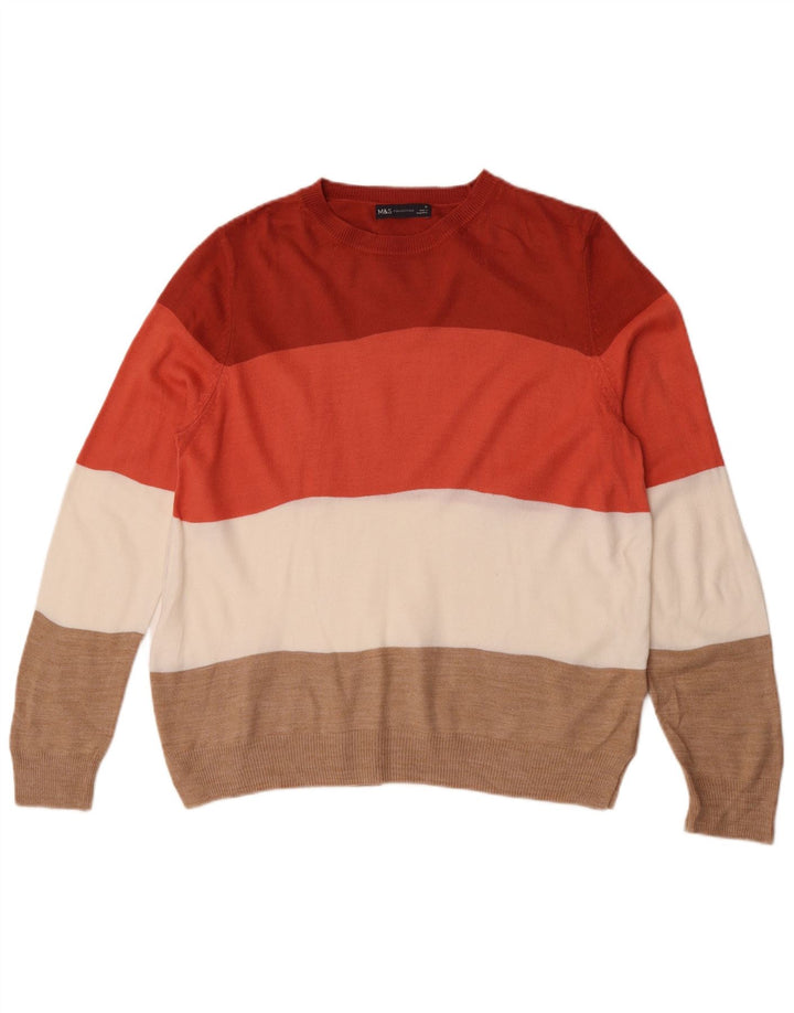 Suéter feminino Marks & Spencer com gola redonda Reino Unido 16 grande multicolorido