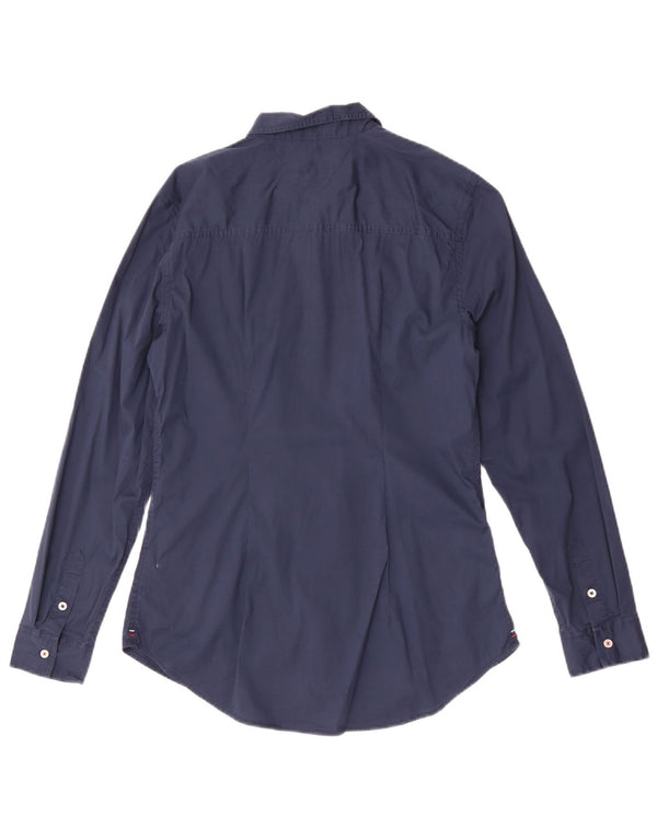 Camisa feminina Tommy Hilfiger Reino Unido 14 grande algodão azul marinho
