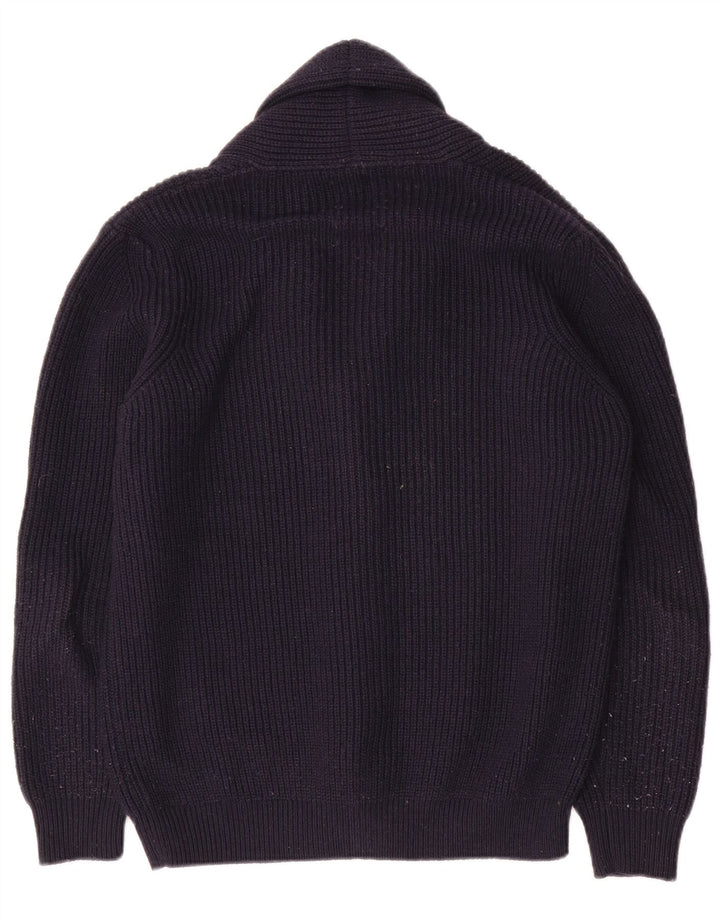 Suéter cardigã masculino Zara médio azul marinho