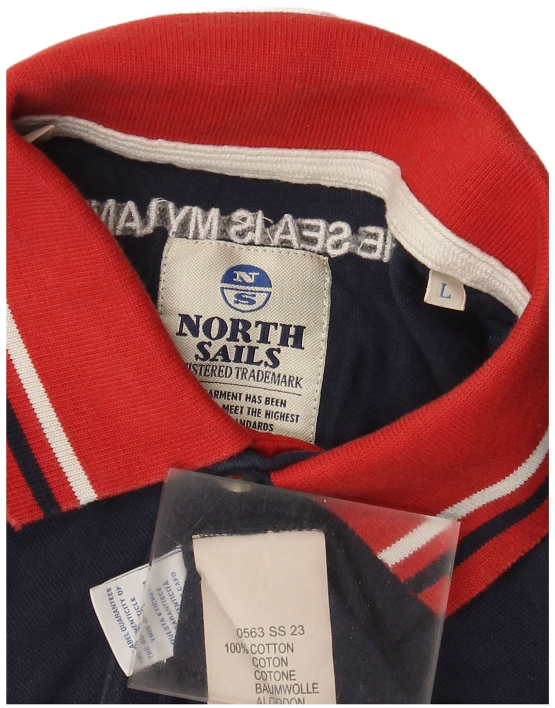 Camisa polo masculina North Sails grande algodão colorblock azul marinho