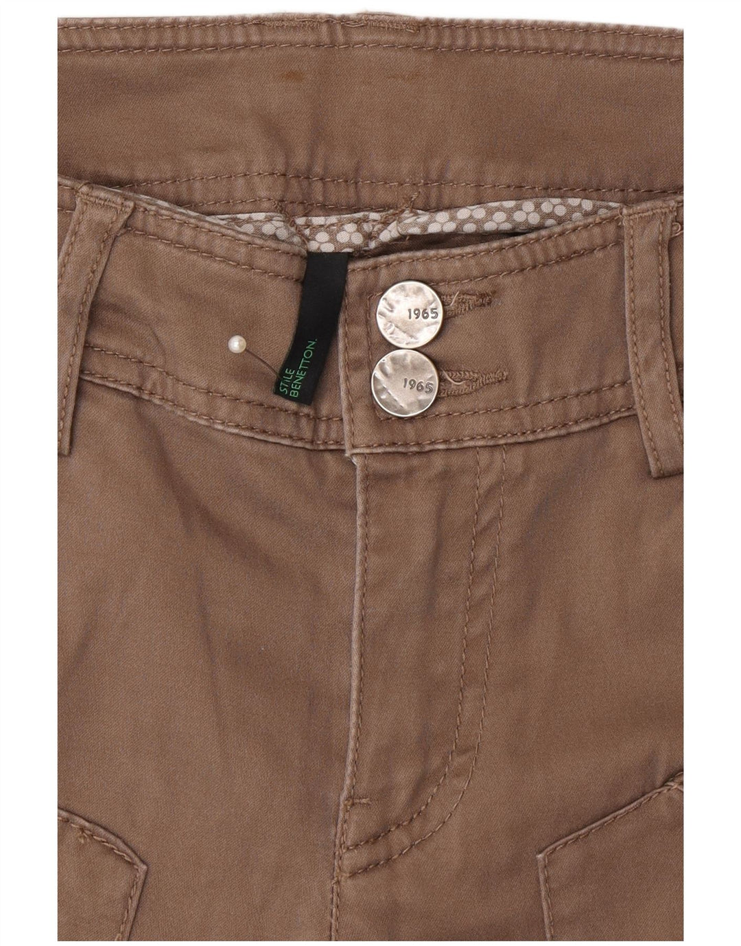 Calça casual slim masculina Benetton W30 L33 bege