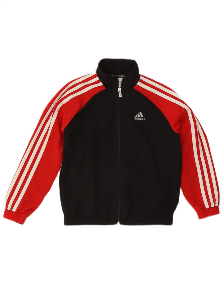 Jaqueta Adidas Boys Climalite Tracksuit Top 5-6 Anos Preto Colorblock