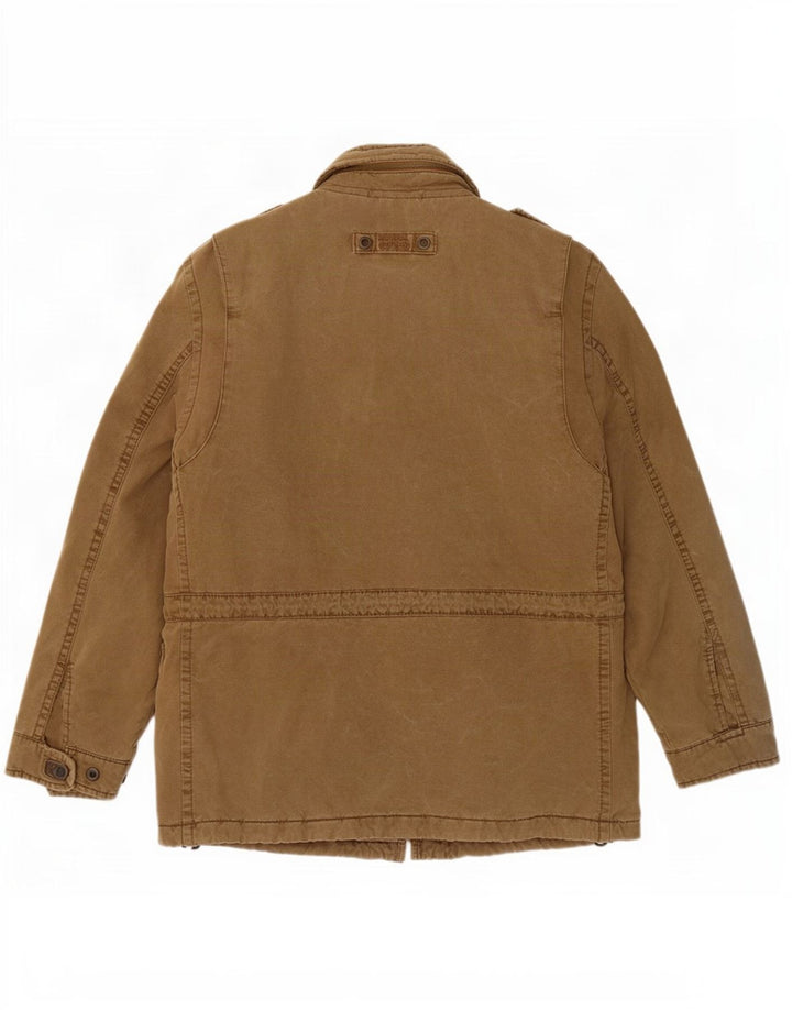 Jaqueta acolchoada militar masculina Camel Active EU 50 algodão cáqui grande
