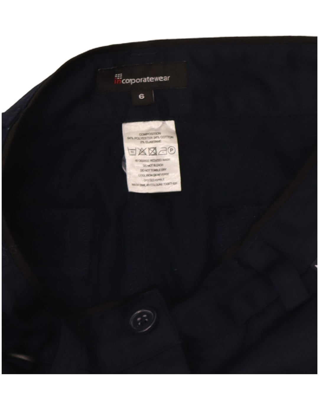Bermuda feminina Marks & Spencer UK 6 XS W26 azul marinho poliéster
