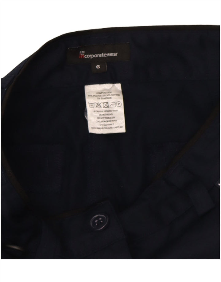 Bermuda feminina Marks & Spencer UK 6 XS W26 azul marinho poliéster