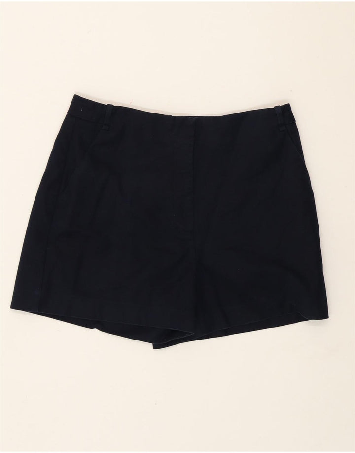 Zara Shorts Chino feminino de cintura alta médio W28 azul marinho