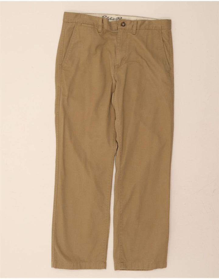 EDDIE BAUER Mens Straight Chino Trousers W34 L30 Beige Cotton Vintage Eddie Bauer and Second-Hand Eddie Bauer from Messina Hembry 