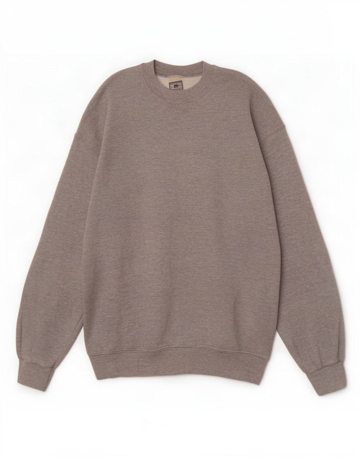 Lee moletom feminino jumper UK 14 algodão manchado cinza médio