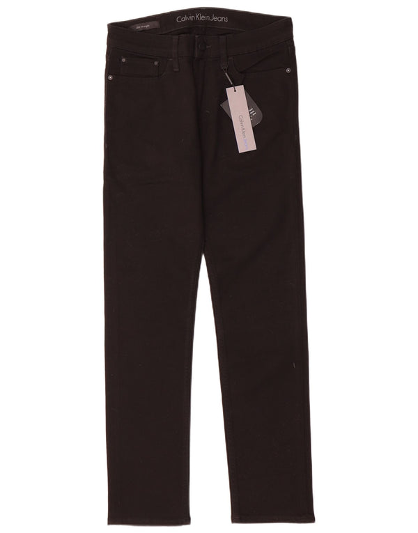 Calvin Klein Masculino Slim Straight Jeans W28 L30 Algodão Preto