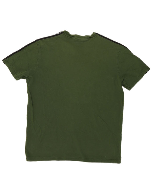 Camiseta gráfica masculina Champion Top médio verde colorblock
