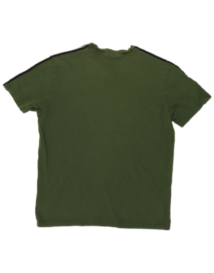 Camiseta gráfica masculina Champion Top médio verde colorblock