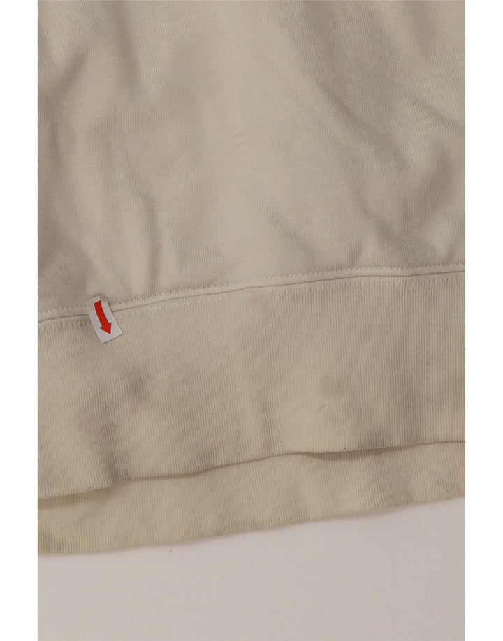 ADIDAS Womens Hoodie Jumper UK 14 Médio Off White Algodão