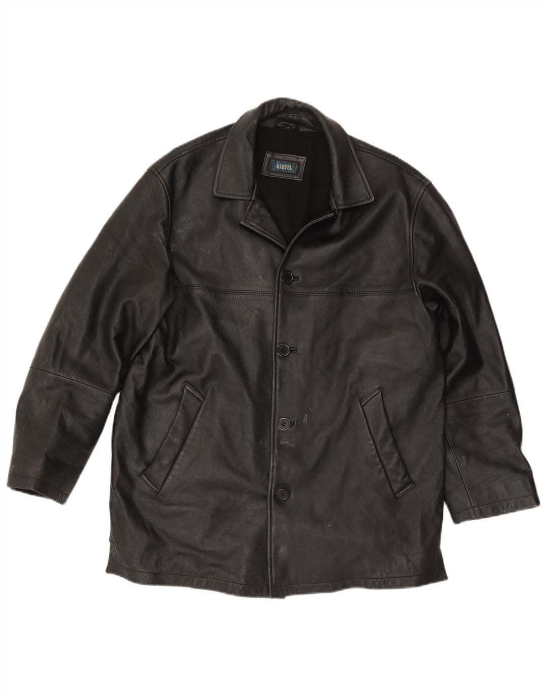 Jaqueta de couro masculina Kartel UK 40 grande preta