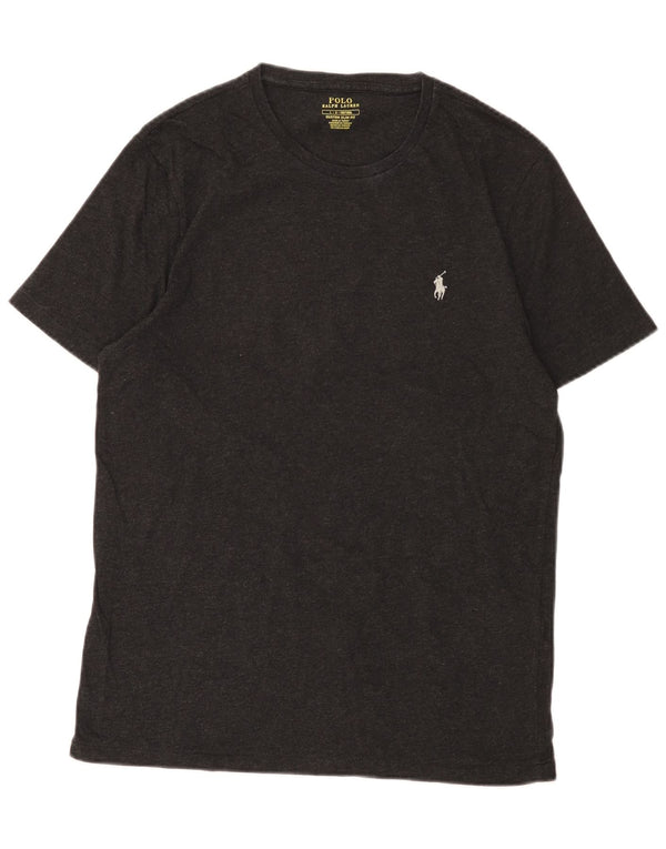 Polo Ralph Lauren Mens Camiseta Slim Fit Personalizada Top Grande Algodão Cinza