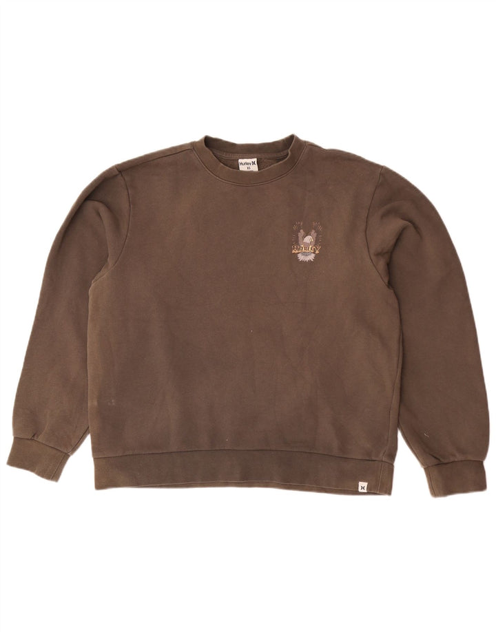 Suéter gráfico masculino Hurley XS algodão marrom