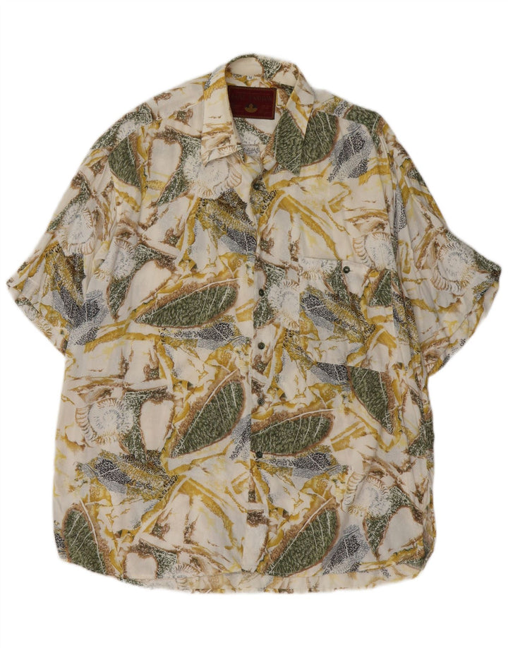 Camisa masculina de manga curta MAC médio bege floral