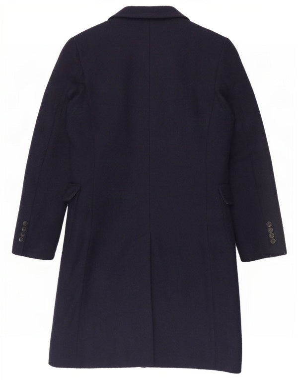Sobretudo feminino Gianni Feraud UK 14 grande poliéster Chevron azul marinho