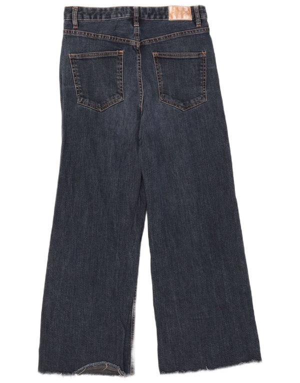 Calça jeans feminina Zara com perna larga EU 40 médio W30 L25 algodão azul