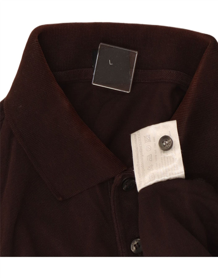 Camisa polo masculina Hugo Boss grande algodão marrom