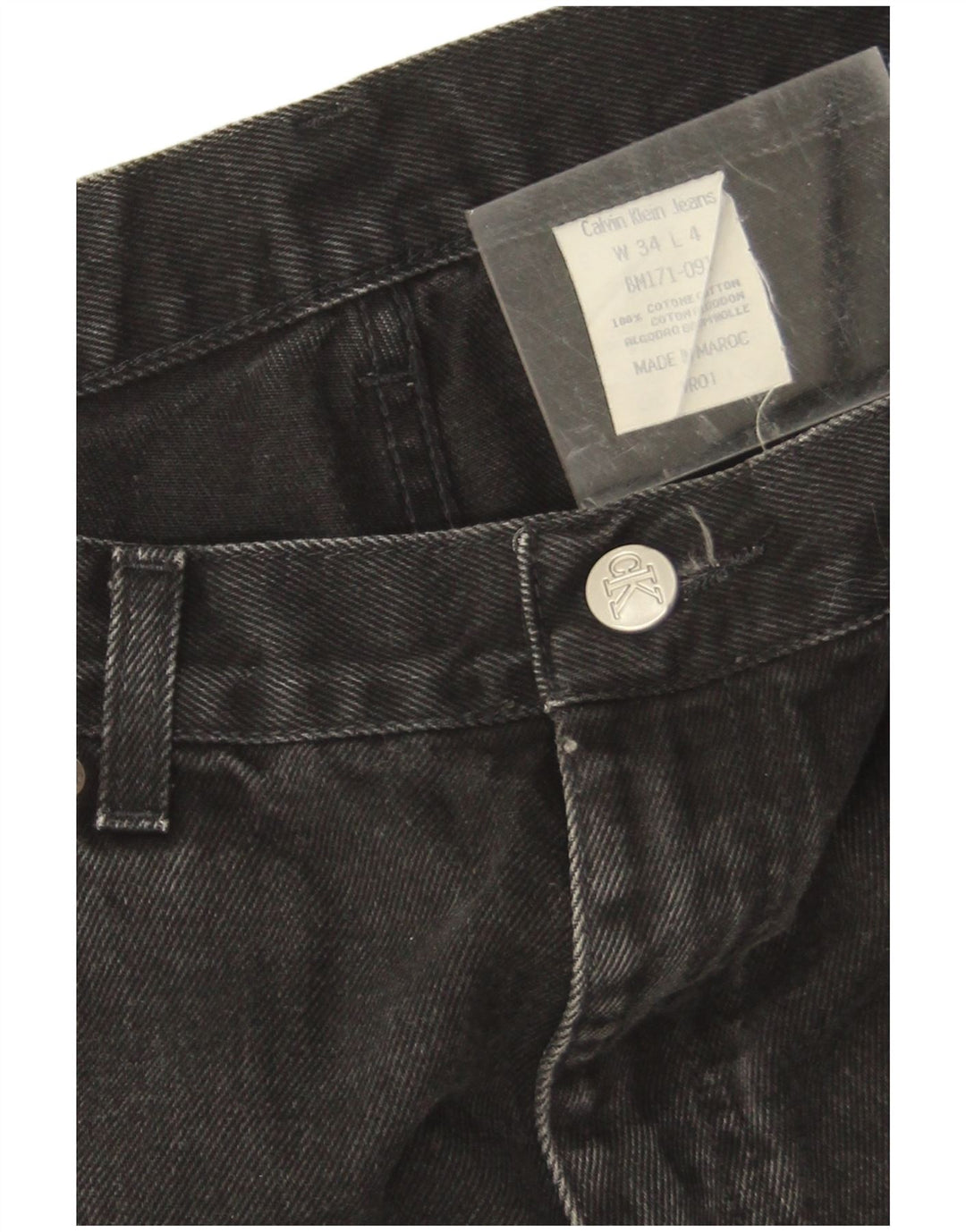 Calça jeans reta masculina Calvin Klein W34 L31 algodão preto